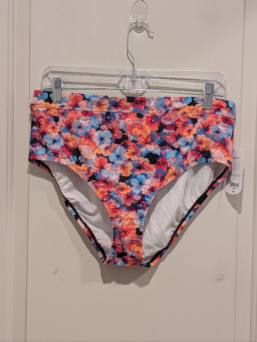 Xersion Floral Bikini Bottoms in Orange, Blue, Pink